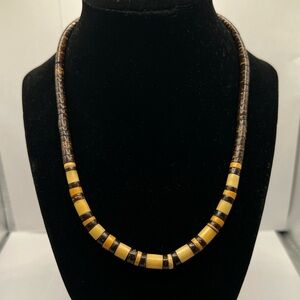 Vintage Handmade Beaded Necklace – Earth Tones & Tribal Style